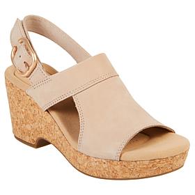 Clarks Collection Giselle Rose Nubuck Wedge Sandal