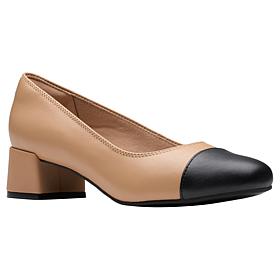 Clarks Collection Iridessa May Leather Cap-Toe Pump
