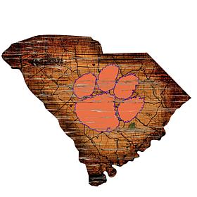 Clemson University Distressed State with Logo
