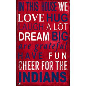 Cleveland Indians In This House Sign  