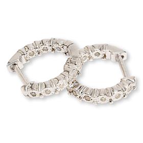 Colleen Lopez 1/10ctw White Diamond Hugger Hoop Earrings