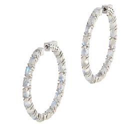Colleen Lopez 1.5" Gemstone Inside-Outside Hoop Earrings