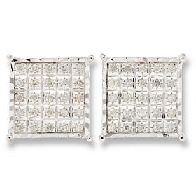 Colleen Lopez 3/8ctw White Diamond Pavé Square Stud Earrings
