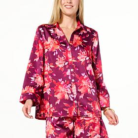 Colleen Lopez Button-Down Printed Satin Shirt