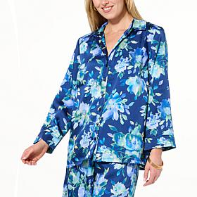 Colleen Lopez Button-Down Printed Satin Shirt