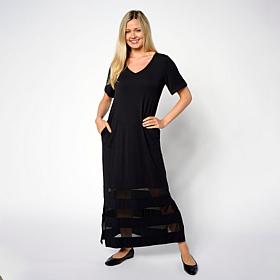 Colleen Lopez EveryWear Mesh Insert Maxi Dress