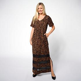 Colleen Lopez EveryWear Mesh Insert Maxi Dress