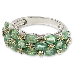 Colleen Lopez Exotic Colored Gemstone 3-Row Ring