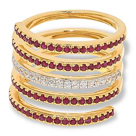 Colleen Lopez Exotic Gemstone Sterling Silver Wrap Ring