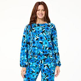 Colleen Lopez Floral Print Bubble Hem Top