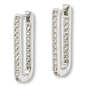 Colleen Lopez Gemstone Inside-Outside Rectangular Hoop Earrings