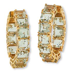 Colleen Lopez Gemstone Octagonal Inside-Outside Hugger Hoop Earrings