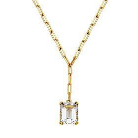 Colleen Lopez Gold-Plated Gemstone Drop Paperclip Chain Link Necklace