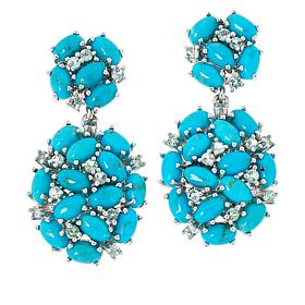 Colleen Lopez Kingman Turquoise and Alexandrite Cluster Drop Earrings