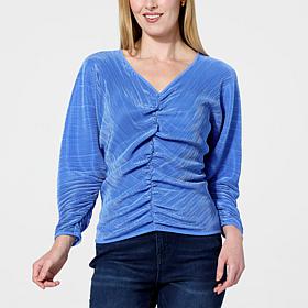 Colleen Lopez Long Sleeve Ruched Front Top 