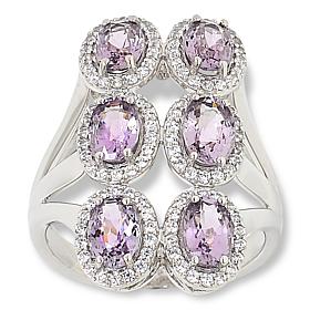 Colleen Lopez Orchid Spinel and White Zircon Vertical Ring