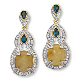 Colleen Lopez Rutilated Quartz, London Blue Topaz and Zircon Earrings