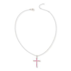 Colleen Lopez Sapphire and Diamond Cross Pendant with Chain