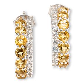 Colleen Lopez Semi-Precious Gemstone Half-Hoop Earrings