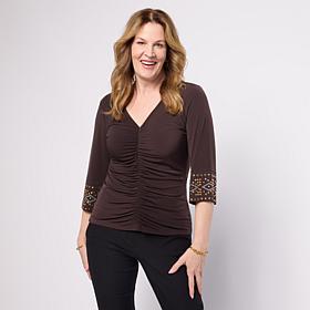 Colleen Lopez Solid Matte Jersey Top with Heatset Cuff