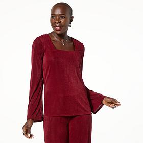 Colleen Lopez Square Neck Top with Bell Sleeves