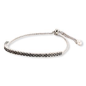 Colleen Lopez Sterling Silver 1/4ctw Diamond Adjustable Bolo Bracelet