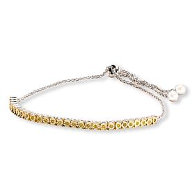 Colleen Lopez Sterling Silver 1/4ctw Diamond Adjustable Bolo Bracelet