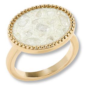 Colleen Lopez Sterling Silver Diamond Slice Oval Ring