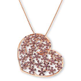 Colleen Lopez Sterling Silver Gemstone Confetti Heart Drop Necklace