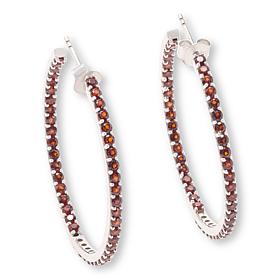 Colleen Lopez Sterling Silver Semi Precious Gemstone Hoop Earrings