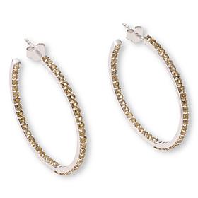 Colleen Lopez Sterling Silver Semi Precious Gemstone Hoop Earrings