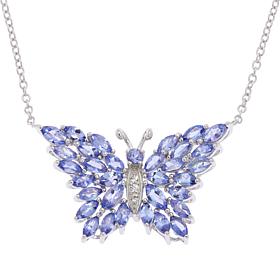 Colleen Lopez Tanzanite and White Zircon Butterfly Necklace