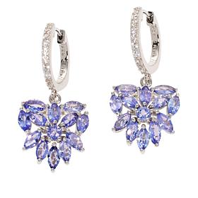 Colleen Lopez Tanzanite and White Zircon Heart Drop Earrings