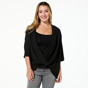 Colleen Lopez Textured Knit Dolman Sleeve Bubble Hem Top