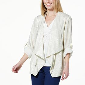 Colleen Lopez Woven Cascade Front Jacket