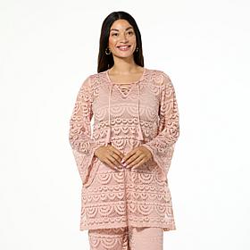 Colleen Lopez Woven Lace V-Neck Tunic