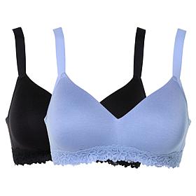 Comfort Code 2-pack Lightly Lined Lace Trim Wireless Bra