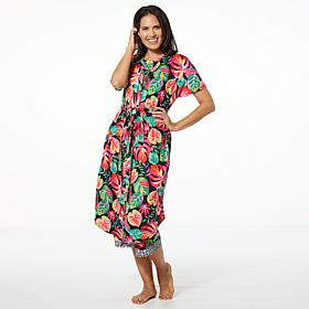 Comfort Code Peached Jersey Knit Belted Wrap Robe