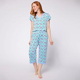 Comfort Code Soft & Light V-Neck and Capri Pant PJ Set - Petite