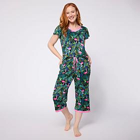Comfort Code Soft & Light V-Neck and Capri Pant PJ Set - Petite