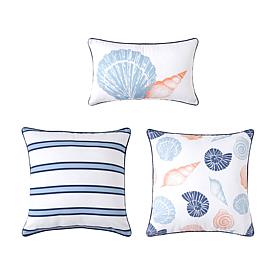 Concierge Collection 3-piece Cotton Coastal Printed Pillow Set 