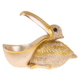 Concierge Collection 9" Gold Resin Pelican Catchall