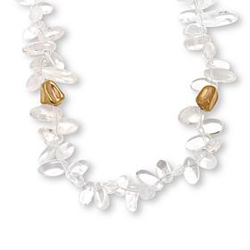 Connie Craig Carroll Jewelry Clear Quartz Goldtone Station Necklace