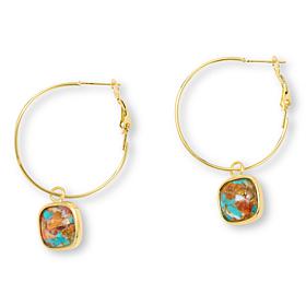 Connie Craig Carroll Jewelry Gemstone Drop Hoop Earrings
