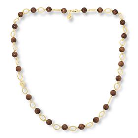 Connie Craig Carroll Jewelry Millie 28" Wood Bead Station Necklace