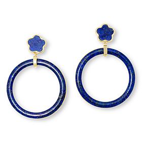 Connie Craig Carroll Jewelry Wynne Gemstone Hoop Dangle Earrings