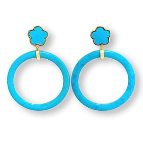 Connie Craig Carroll Jewelry Wynne Gemstone Hoop Dangle Earrings