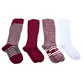Copper Life 4-pack SnugStay Wide Knee-High Socks