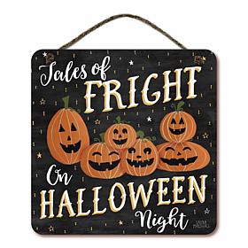 Courtside Market 12" x 12" Haunted Halloween Hanging Sign