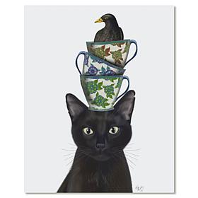 Courtside Market Black Cat 16x20 Gallery-Wrapped Canvas